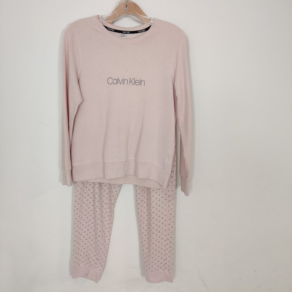 Calvin Klein Women's Sleepwear Size M Pink Gray Cotton Blend Pajama Loungewear